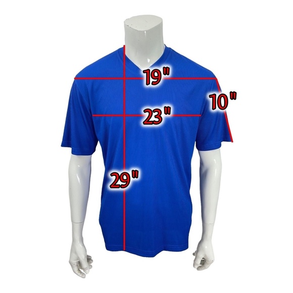 Tulliano V-Neck T-shirt Ribbed Royal Blue Mens Large - Picture 2 of 9